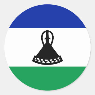 Lesotho Flag Classic Round Sticker