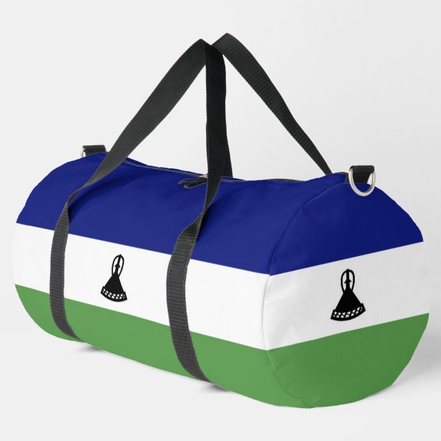 Lesotho flag duffle bag (Left Corner)