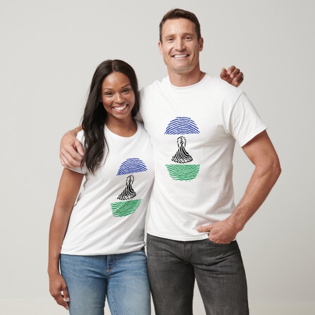 Lesotho Flag Fingerprint T-Shirt (Unisex)