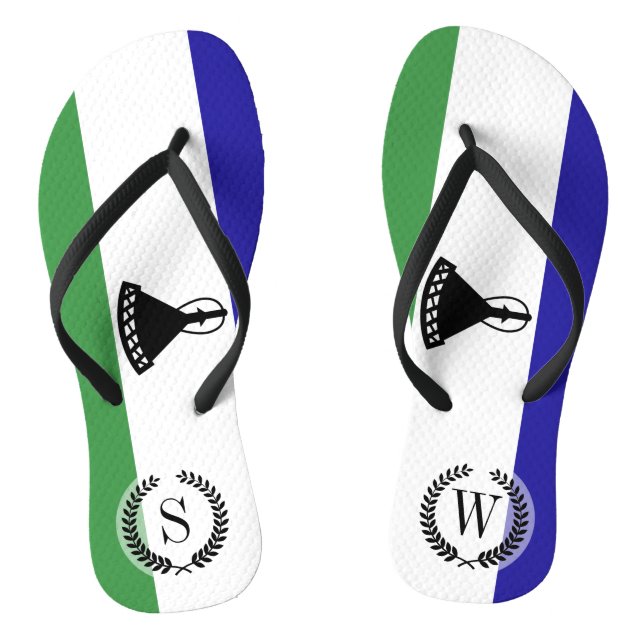 Lesotho Flag Flip Flops (Footbed)