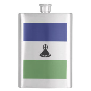 Lesotho flag hip flask