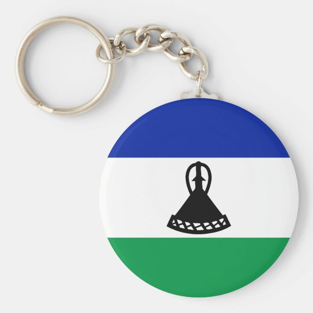 Lesotho Flag Key Ring (Front)
