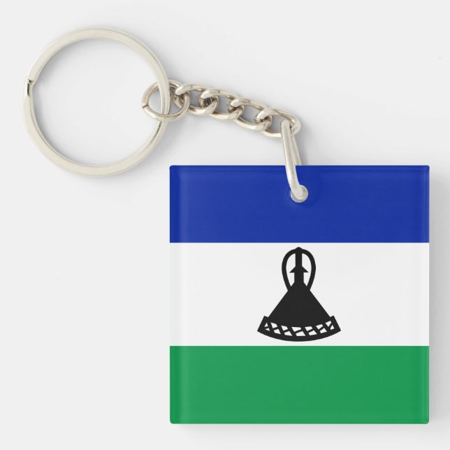 Lesotho Flag Key Ring (Front)