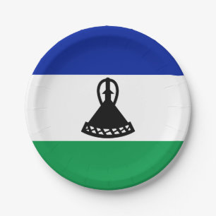 Lesotho Flag Paper Plate