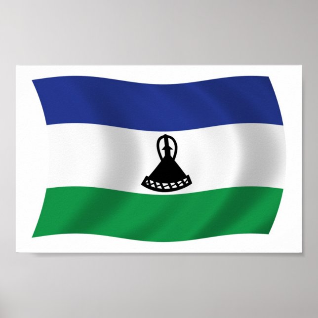 Lesotho Flag Poster Print (Front)