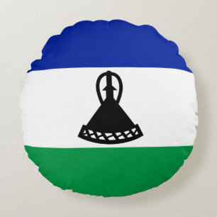 Lesotho Flag Round Cushion