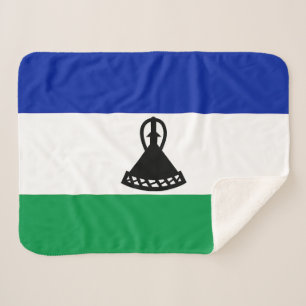 Lesotho Flag Sherpa Blanket