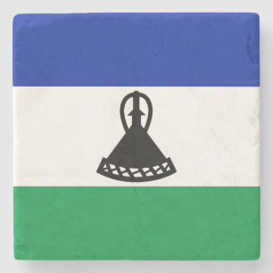 Lesotho Flag Stone Coaster