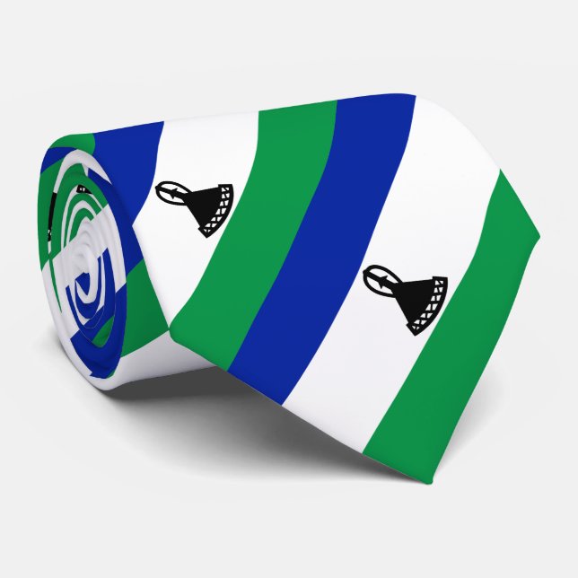Lesotho Flag Tie (Rolled)