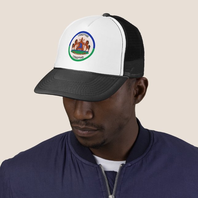 Lesotho Heritage Emblem Trucker Hat (In Situ)