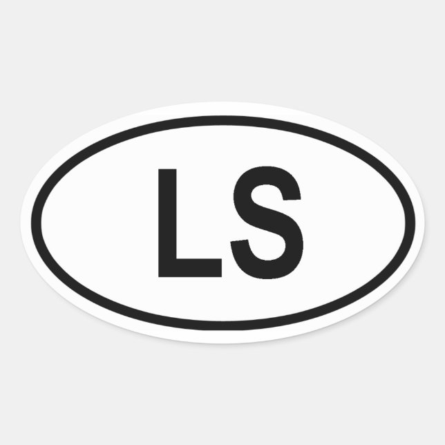 Lesotho "LS" Oval Sticker (Front)