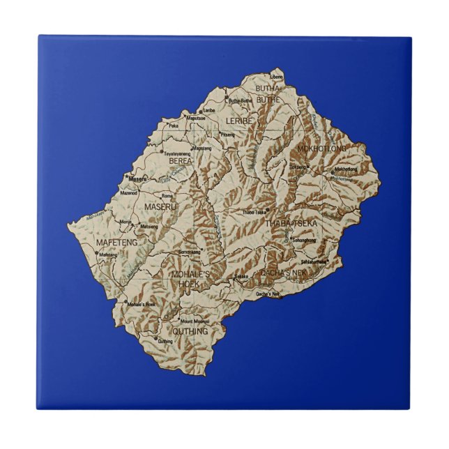 Lesotho Map Tile (Front)
