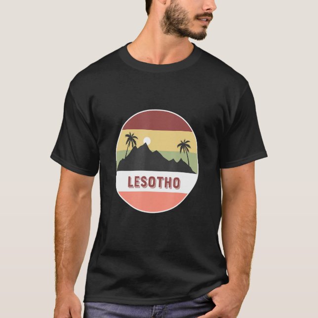 Lesotho Mountain And Palms T-Shirt (Front)