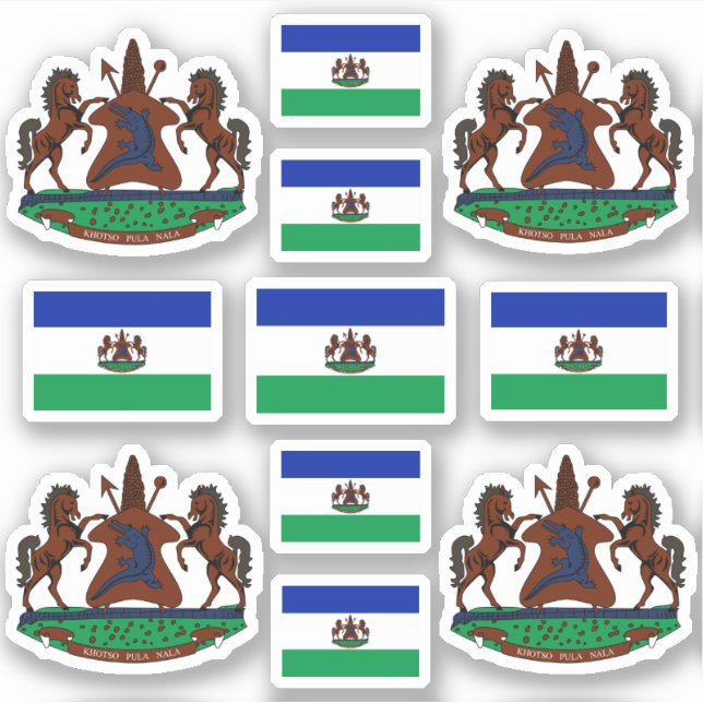 Lesotho - national symbols /Coat of arms and flag (Front)