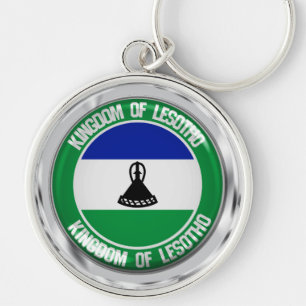 Lesotho Round Emblem Key Ring
