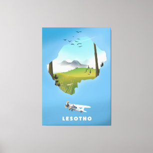Lesotho South Africa Ski poster Canvas Print