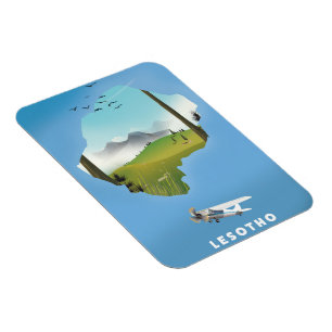 Lesotho South Africa Ski poster Magnet