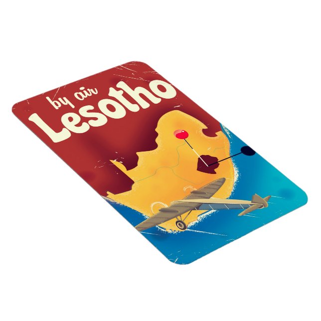Lesotho Vintage travel flight poster Magnet (Right Side)
