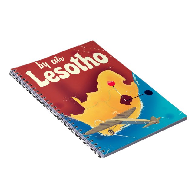 Lesotho Vintage travel flight poster Notebook (Right Side)