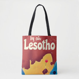 Lesotho Vintage travel flight poster Tote Bag
