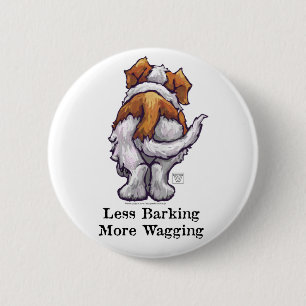 Less Barking, More Wagging 6 Cm Round Badge