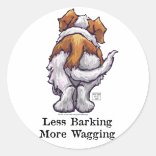 Less Barking, More Wagging Classic Round Sticker