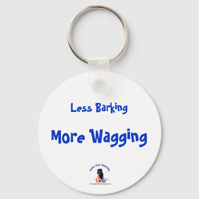Less Barking More Wagging Key Ring (Front)