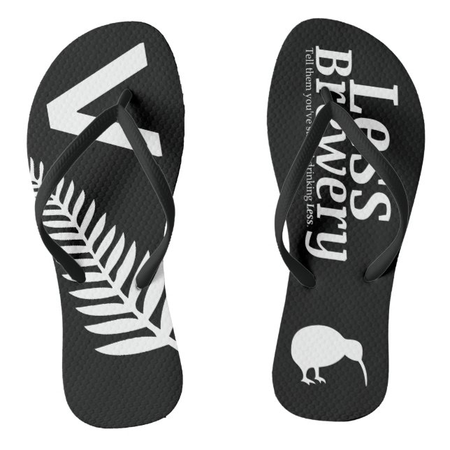 Less Brewery New Zealand Jandals Flip Flops (Footbed)