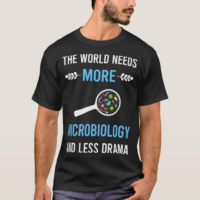 Less Drama Microbiology Microbiologist T-Shirt (Front)