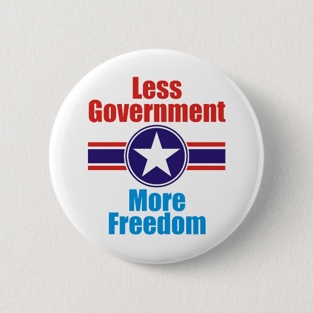 less government 6 cm round badge (Front)