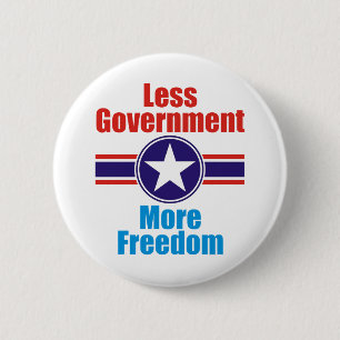 less government 6 cm round badge