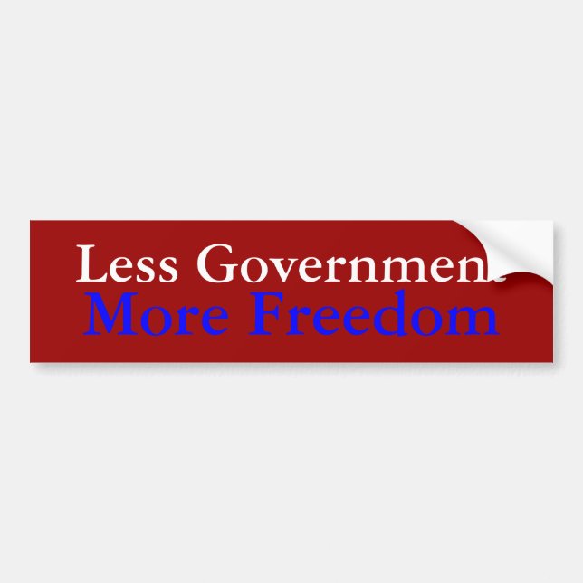 Less Government, More Freedom Bumper Sticker (Front)
