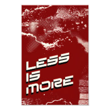 Less Is More – Minimalist Red & White Poster
