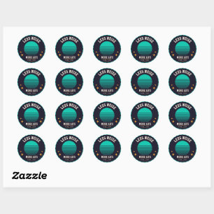 Less Noise, More Life – Retro Sticker Design