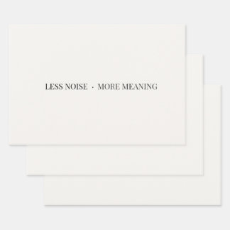 Less Noise More Meaning Minimalist Wrapping Paper 