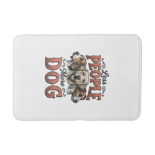 Less People More Dog Vintage Dog Lover Design_1 Bath Mat