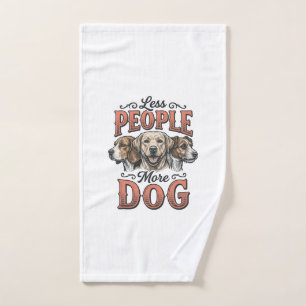 Less People More Dog Vintage Dog Lover Design_1 Hand Towel