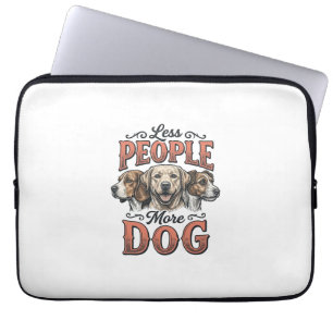 Less People More Dog Vintage Dog Lover Design_1 Laptop Sleeve