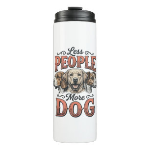 Less People More Dog Vintage Dog Lover Design_1 Thermal Tumbler