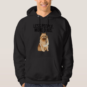 Less People More Dogs Pomeranian  Introvert Hoodie