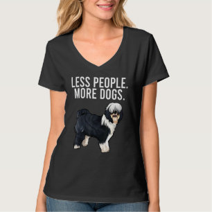 Less People More Dogs Tibetan Terrier Introvert T-Shirt