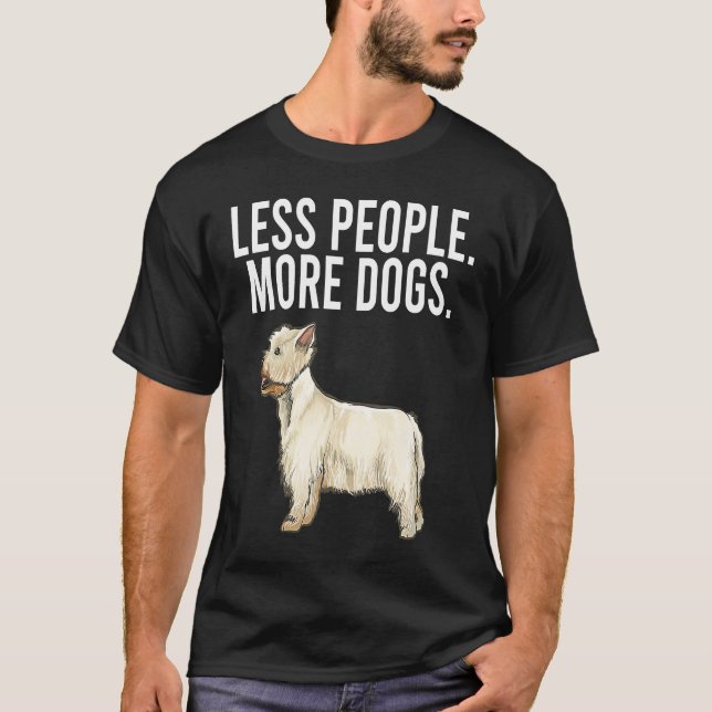 Less People More Dogs West Highland White Terrier T-Shirt (Front)