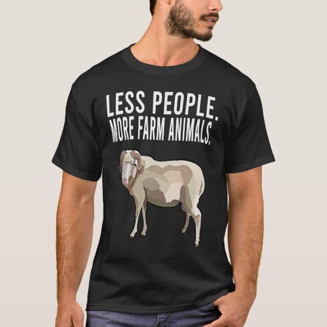 Less People More Farm Animals Ram  Introvert T-Shirt (Front)