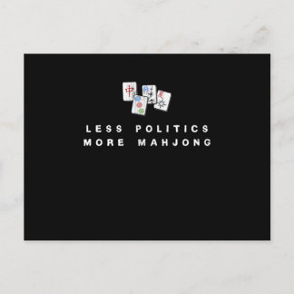 Less Politics More Mahjong Funny Mahjong Gift Desi Postcard
