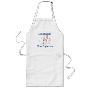 Less Regrets More Baguettes Funny French Bread Long Apron