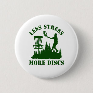 Less Stress More Discs Vintage Disc Golf 6 Cm Round Badge
