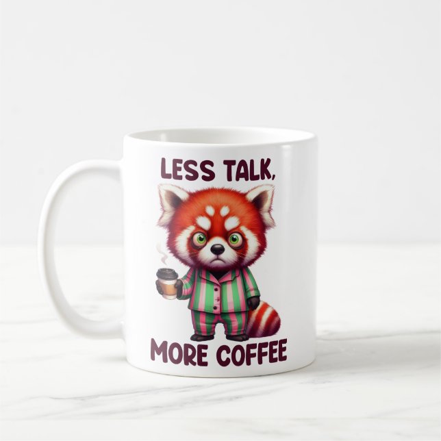 Less Talk More Coffee Racoon Mug (Left)