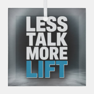 Less Talk, More Lift Glass Tree Decoration