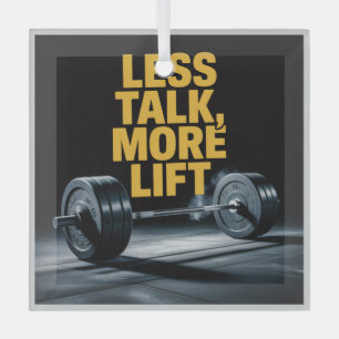 Less Talk, More Lift Glass Tree Decoration