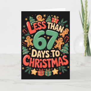 Less Than Six Seven 67 Days To Christmas Matching Card